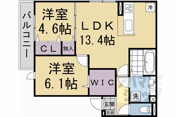 D-RESIDENCE東寺(2LDK/3階)の間取り写真