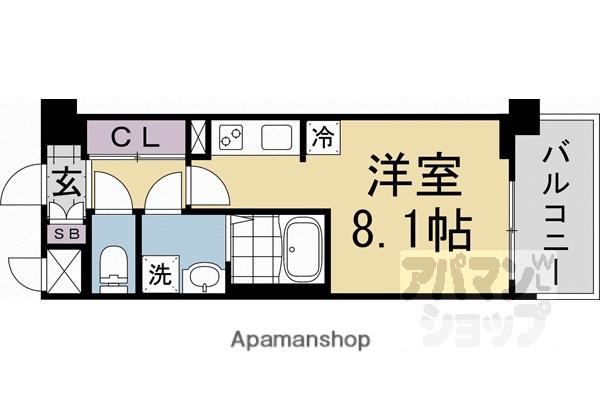 アドバンス京都クラッセ(ワンルーム/6階)の間取り写真