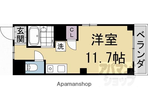 AS-1七條(ワンルーム/3階)の間取り写真