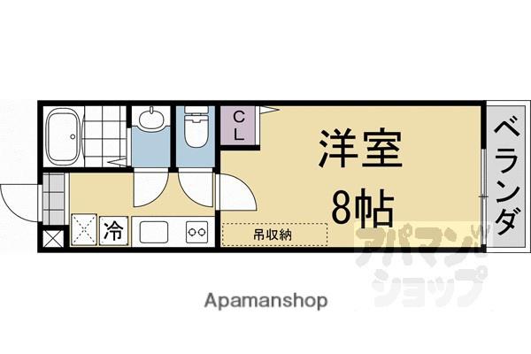 フラッティ烏丸十条(1K/4階)の間取り写真