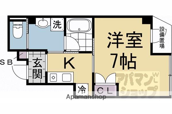 サンモールコート九条(1K/2階)の間取り写真