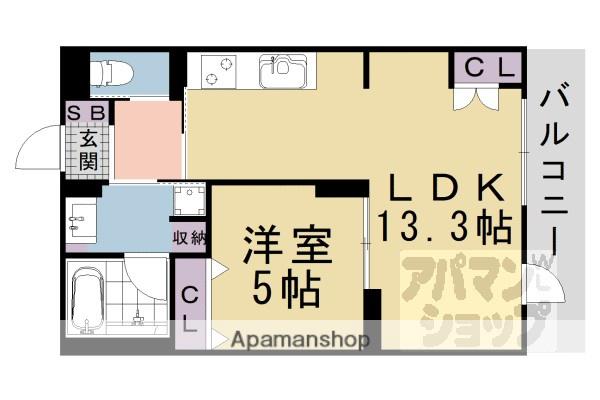 インサイトルポ山科新十条(1LDK/2階)の間取り写真