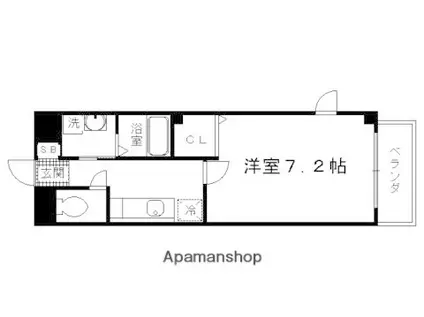 ヌウボー塩小路(1K/4階)の間取り写真