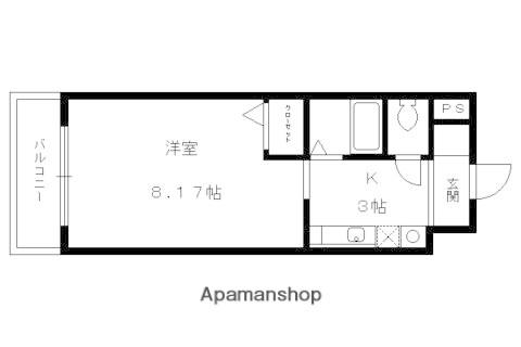 メッサジオ(1K/3階)の間取り写真