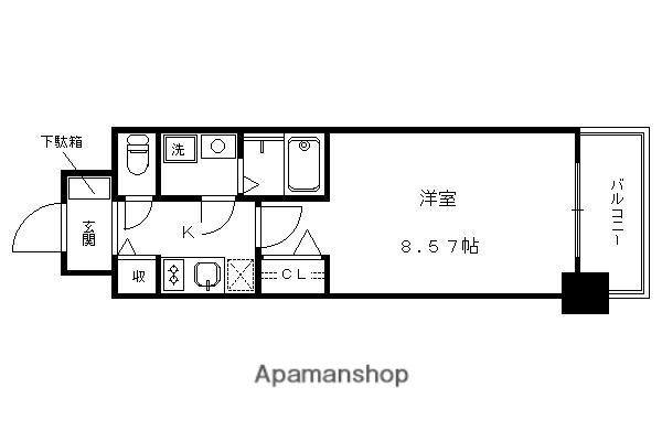 レジディア京都駅前(1K/4階)の間取り写真
