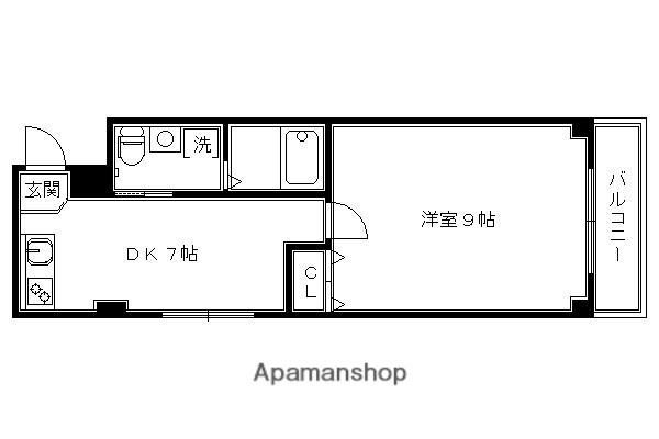 エスポワール田中2番館(1DK/2階)の間取り写真