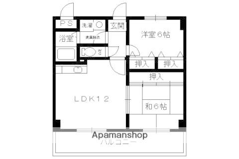グランドール桂川畔(2LDK/3階)の間取り写真