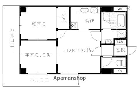 ライオンズマンション京都河原町第2(2LDK/4階)の間取り写真