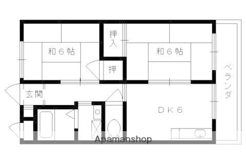 ハイツ魚満(2DK/3階)の間取り写真