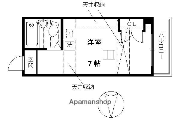 ヤングヴィレッジ河原町(1K/5階)の間取り写真