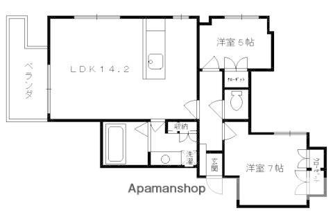 アンビエント京都駅前(2LDK/9階)の間取り写真