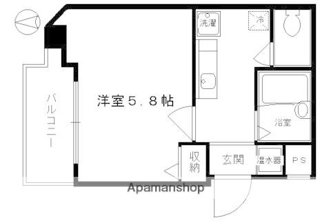ヴィラさわだ(1K/2階)の間取り写真