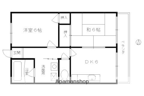 ルミナス桂川(2DK/1階)の間取り写真