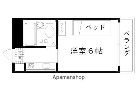 ブッダーシュド(1K/4階)の間取り写真
