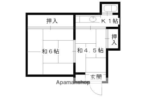 ふじ荘(2K/1階)の間取り写真