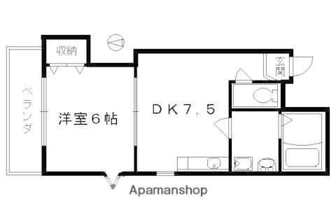 サンシティビュープラザ(1DK/3階)の間取り写真