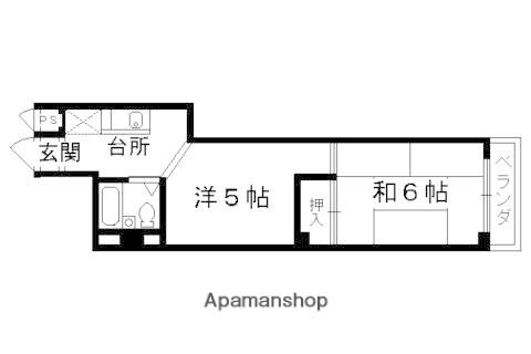 東山区本町4丁目マンション(2K/3階)の間取り写真
