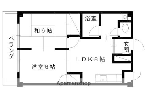 シュエットD(2DK/2階)の間取り写真