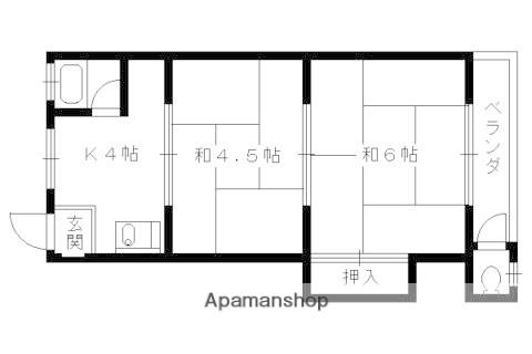 こがねリブマンション(2K/2階)の間取り写真