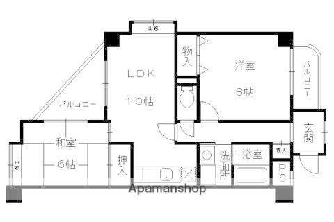 グランビア京都(2LDK/2階)の間取り写真