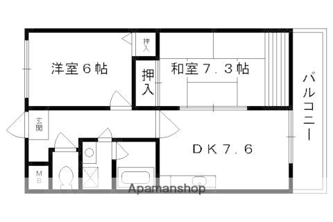 ミレニアム加納(2DK/3階)の間取り写真
