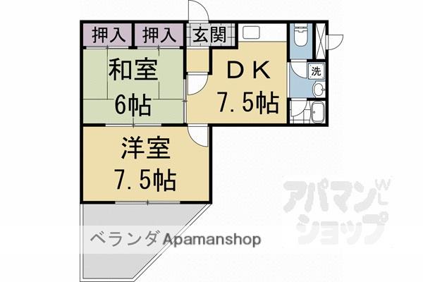 サンプラザ神足(2DK/2階)の間取り写真