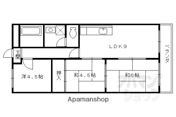 サンプラザ神足(3DK/4階)の間取り写真