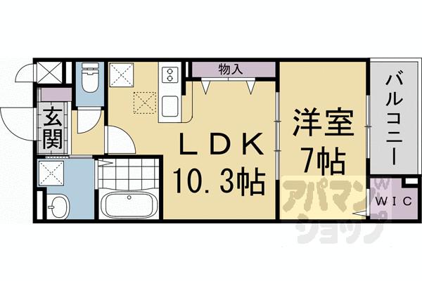 メゾン・ド・エフ(1LDK/1階)の間取り写真