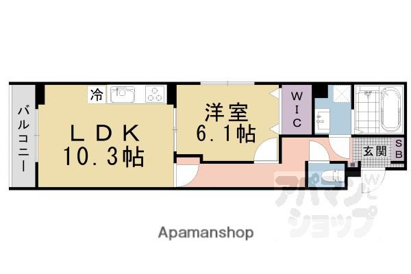 リボーン明誠(1LDK/1階)の間取り写真