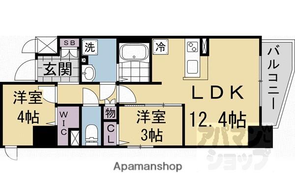 ソルテラスKYOTO西大路 瑠(2LDK/4階)の間取り写真