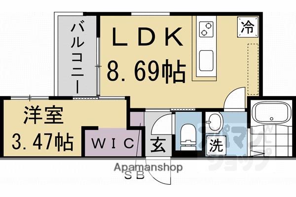 REGALEST五条大宮(1LDK/1階)の間取り写真