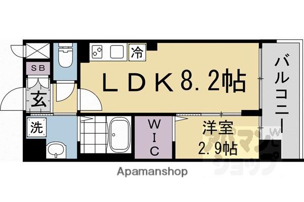 ソルテラス京都JUJO薫(1LDK/5階)の間取り写真