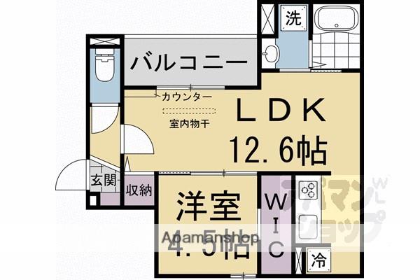 GRAMM丹波口(1LDK/3階)の間取り写真