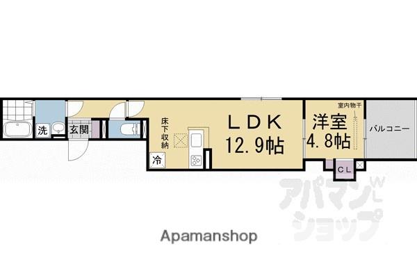 GRAMM丹波口(1LDK/1階)の間取り写真