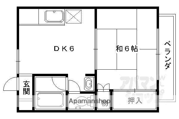 アサヒハイツ(1DK/2階)の間取り写真