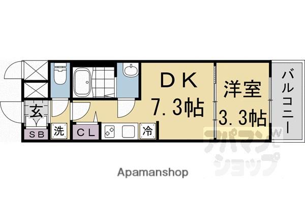 プレサンス十条凜華(1DK/4階)の間取り写真