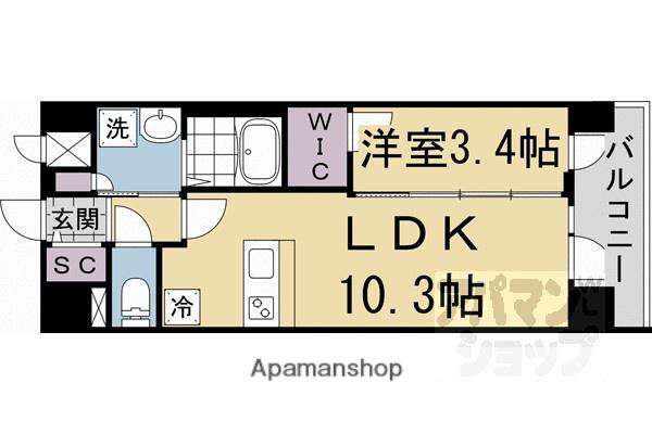 プレサンス十条凜華(1LDK/4階)の間取り写真
