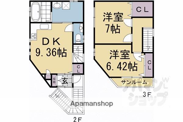 吉祥院前田町マンション(2DK/2階)の間取り写真