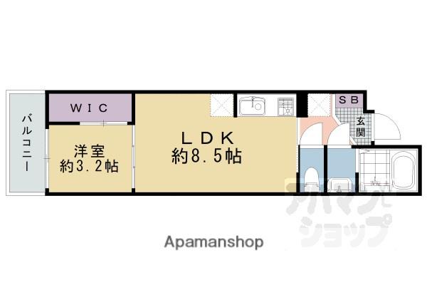 シエーナグランデ四条烏丸(1LDK/1階)の間取り写真