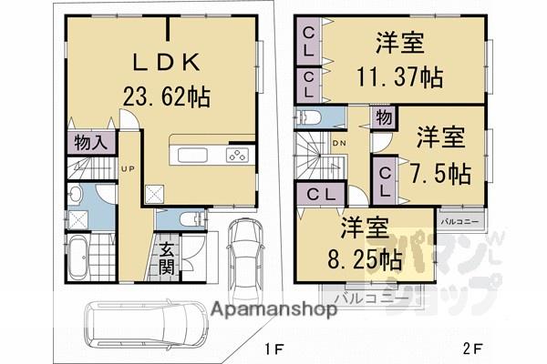 京阪電気鉄道京阪線 淀駅 徒歩12分 2階建 築1年(3LDK)の間取り写真