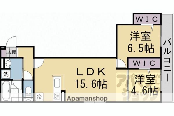 ハイダウェイ両替町(2LDK/3階)の間取り写真