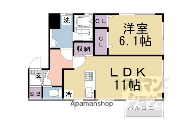 コーポ大敬III A棟(1LDK/1階)の間取り写真