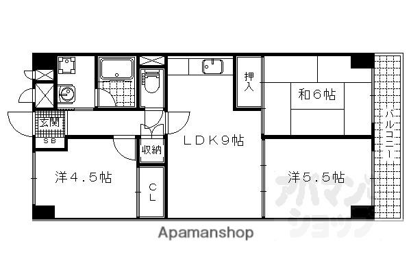 山科不二サンハイツ(3LDK/1階)の間取り写真