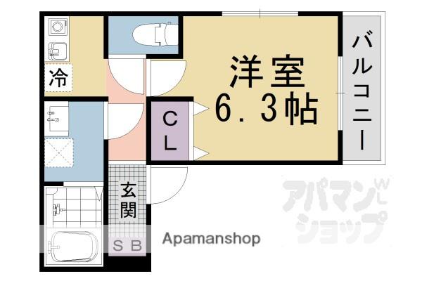 ルミエール梛(1K/2階)の間取り写真