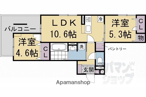 DーROOM伏見駅前(2LDK/2階)の間取り写真