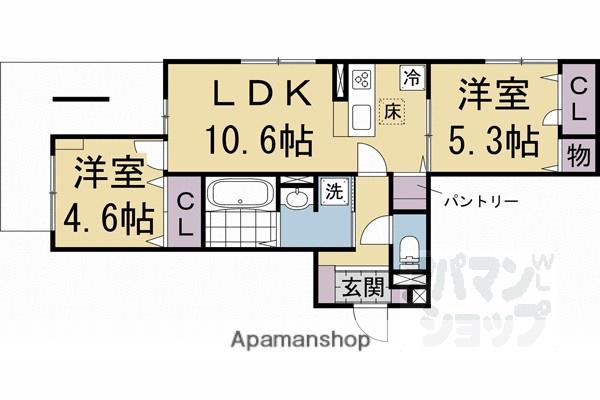 DーROOM伏見駅前(2LDK/1階)の間取り写真