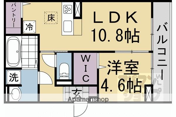 DーROOM伏見駅前(1LDK/1階)の間取り写真