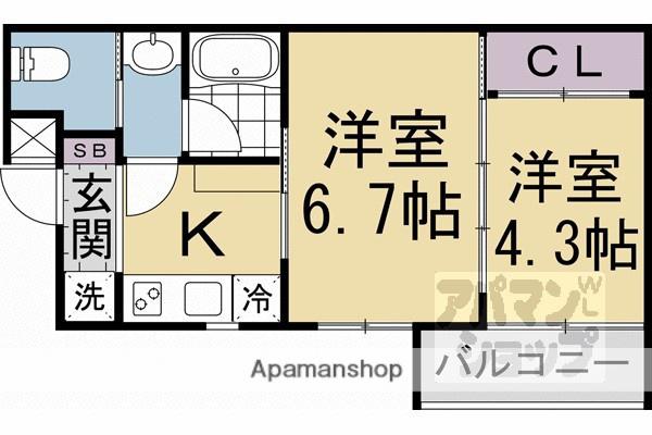 ESTRUTHKYOTO2(2K/2階)の間取り写真