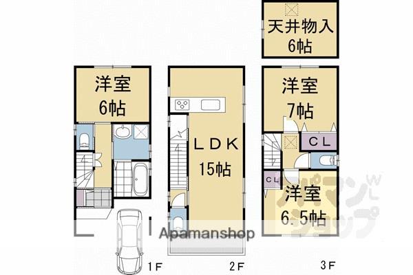 京阪電気鉄道京阪線 墨染駅 徒歩3分 3階建 築1年(3SLDK)の間取り写真