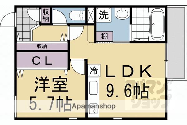 HYGGE伏見(1LDK/3階)の間取り写真